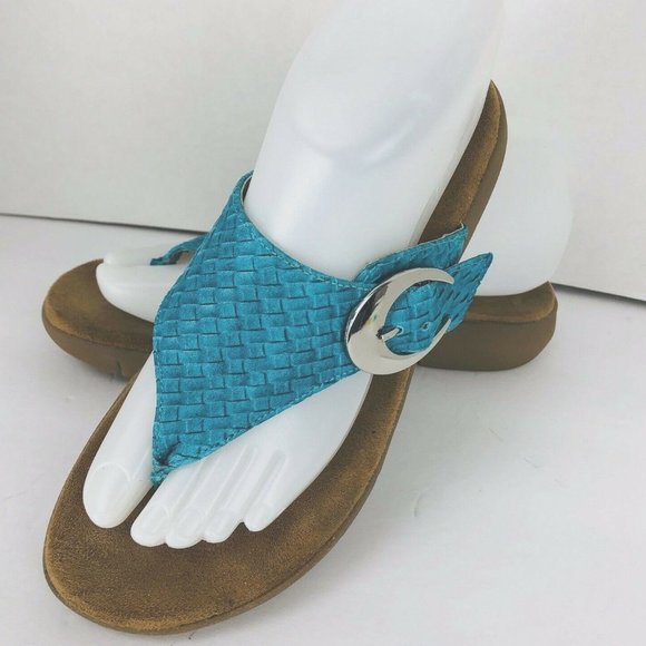 A2 Aerosoles Wipline Flip Flop Sandals 6.5 Blue - Picture 1 of 8